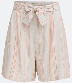 Short Clochard em Viscolinho com Cinto Faixa