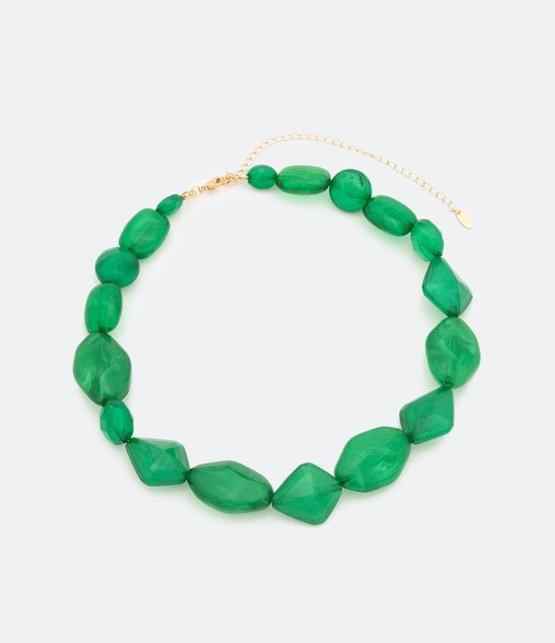 Maxi Collar en Acrílico con Resinas Irregulares Verde 3