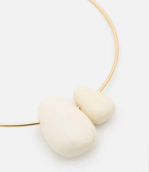 Gargantilla Rigida con Colgantes de Resina Off White 1