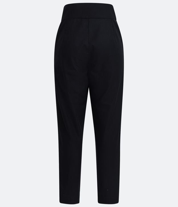 Pantalón Zanahoria en Algodón con Botones Diferenciados Negro 7