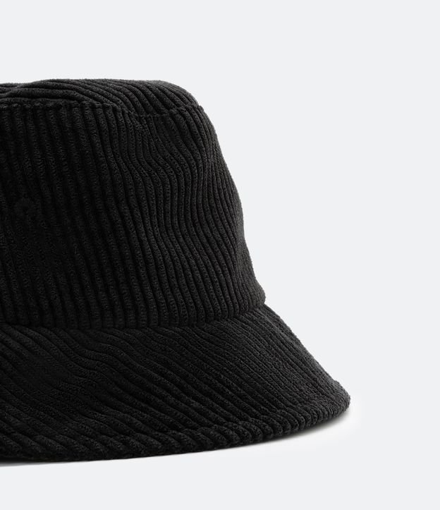 Sombrero Bucket con Textura Cotelé Negro 2