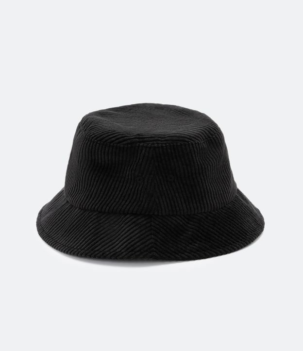 Sombrero Bucket con Textura Cotelé Negro 1