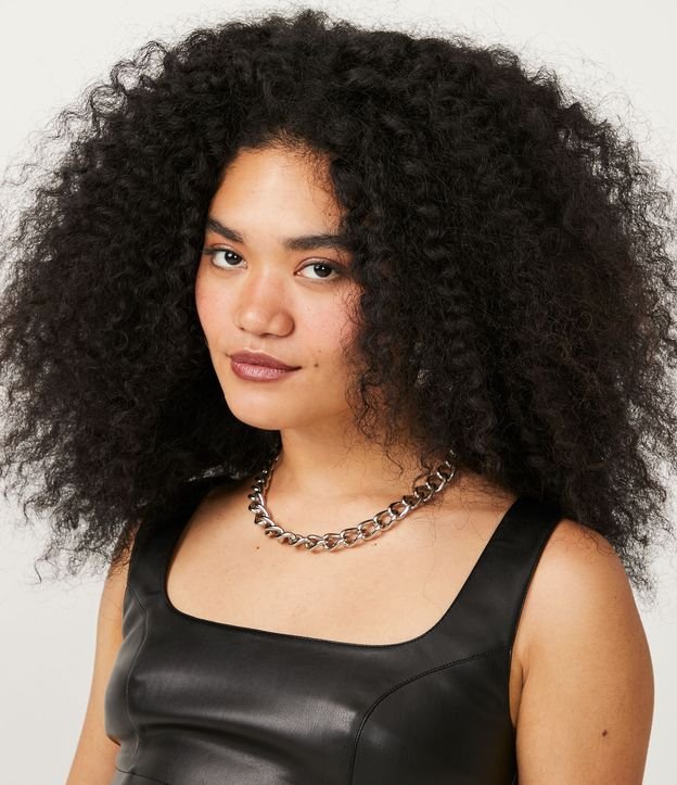 Blusa sin Manga en Material Sintético con Abertura por Cremallera Negro 4