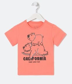 Camiseta Infantil com Estampa de Ursos - Tam 1 a 5 anos