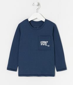 Camiseta Infantil com Estampa no Bolso - Tam 2 a 5 anos