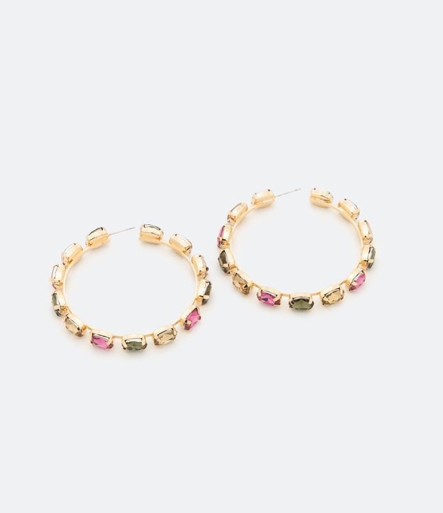 Caravana Aro Grande con Strass de Colores Multicolores 3