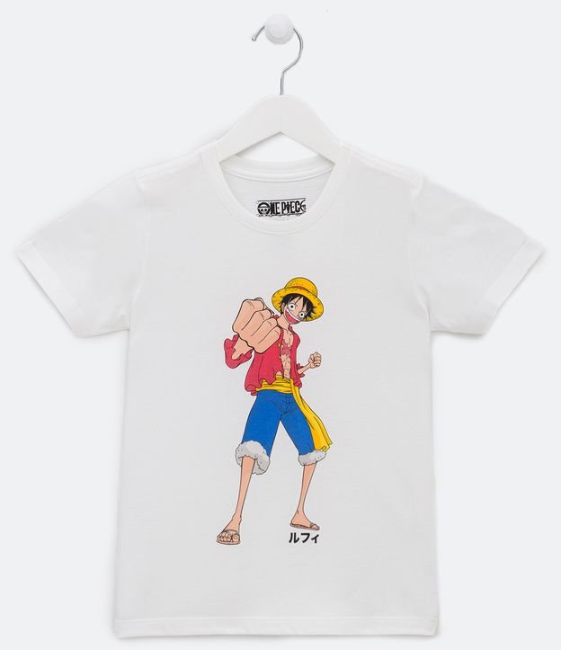 Camiseta infantil estampa personagens branca, One Piece em 2023