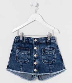 Short Pollera Infantil en Jeans con Bolsillos Delanteros - Talle 5 a 14 años