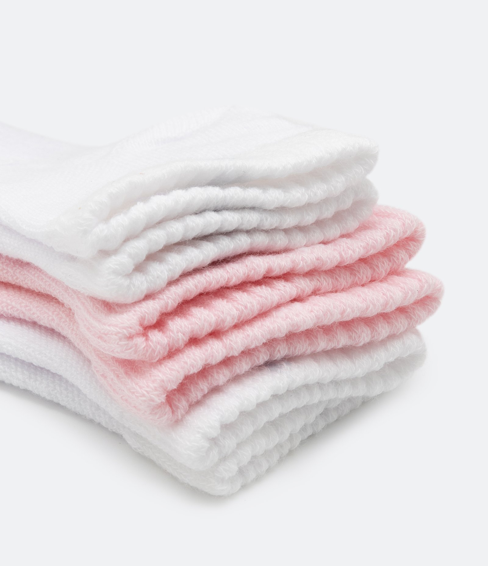 Kit 03 Pares de Meias Infantil Lupo com Cano Médio - Tam 16 a 23 Branco/Rosa 2