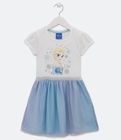 Vestido Infantil con Estampado Elsa Frozen - Talle 3 a 10 años
