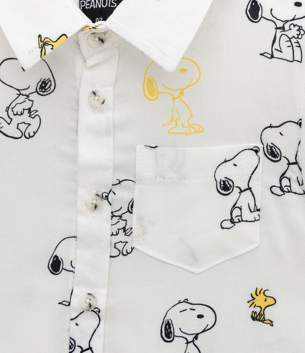 Camisa Infantil Estampa Snoopy - Talle 1 a 4 años Blanco 3