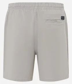 Bermuda Regular em Sarja com Elástico no Cós e Cordão