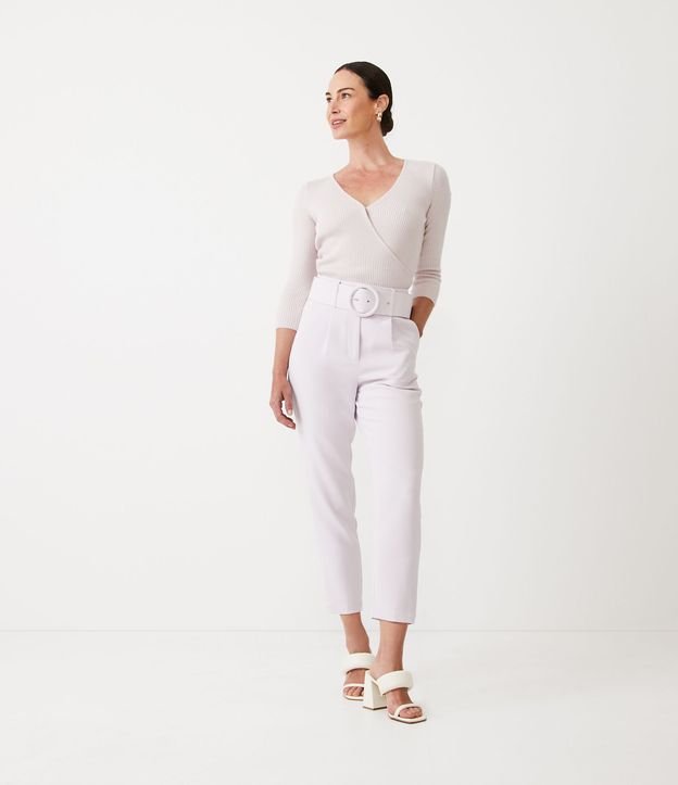 Blusa de Punto con Escote Transpasado Violeta Claro 2