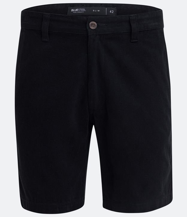 Bermuda Slim en Sarga con Bolsillos Laterales Negro 6