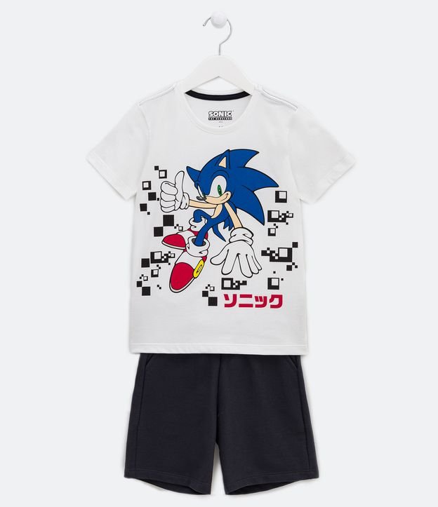 Conjunto Infantil com Estampa do Sonic - Tam 4 a 12 anos