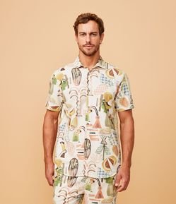 Camisa em Algodão com Estampa do Zé Carioca