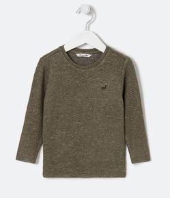 Blusão Infantil com Bordado de Cachorrinho no Peito - Tam 1 a 4 Anos