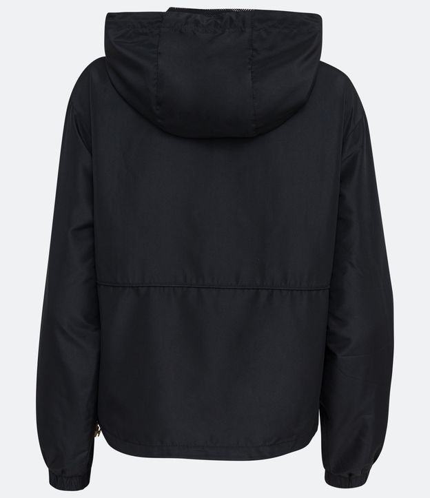 Campera con Capucha Ajustable y Adornos Contrastantes Negro 8