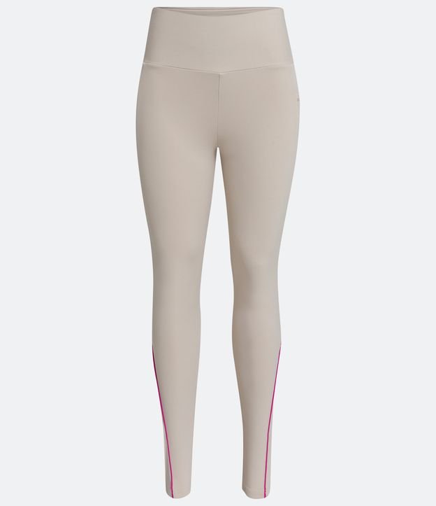 Calça Legging Esportiva em Poliamida com Cós Alto e Vivo Contrastante