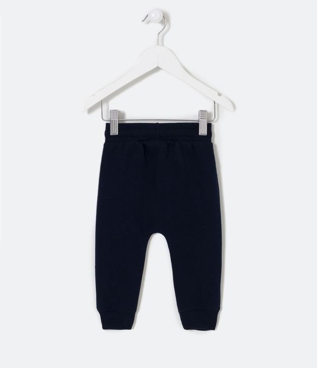 Pantalón Infantil en Algodón con Recortes Texturizados - Talle 0 a 18 meses Azul 2