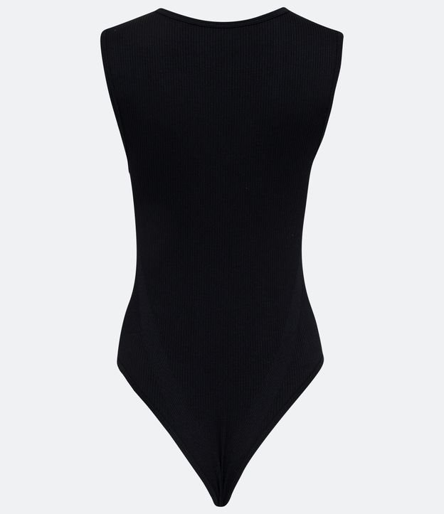 Body sin Manga en Ribana con Recorte Cutout Frontal Negro 6