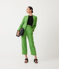 Calça Reta com Cintura Alta e Botões