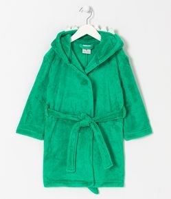 Roupão Infantil em Fleece com Capuz e Bordado Dino Interativo - Tam PP ao M