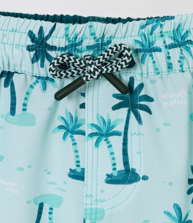 Bermuda Infantil Estampado Cocoteros - Talle 1 a 5 años Verde Claro 3