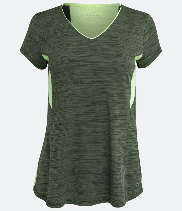 Camiseta Esportiva em Poliamida com Recortes Contrastantes
