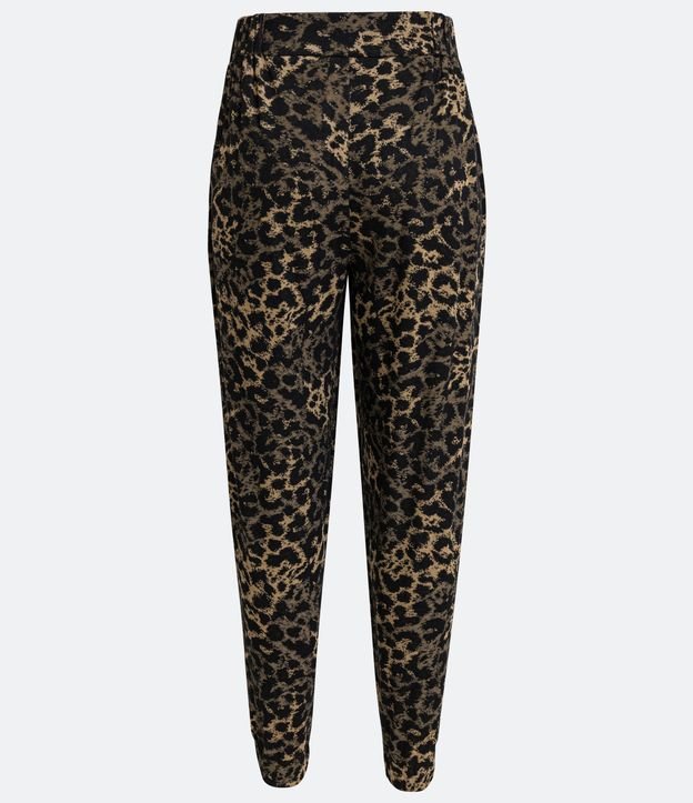 Pantalón Fluido con Estampado Animal Print Jaguar Negro 6