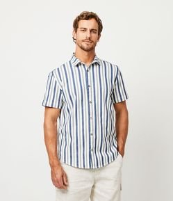 Camisa Comfort em Algodão com Estampa de Listras