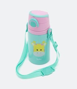 Garrafa de Alumínio com Estampa de Girafa e Botão Capacidade 450ml