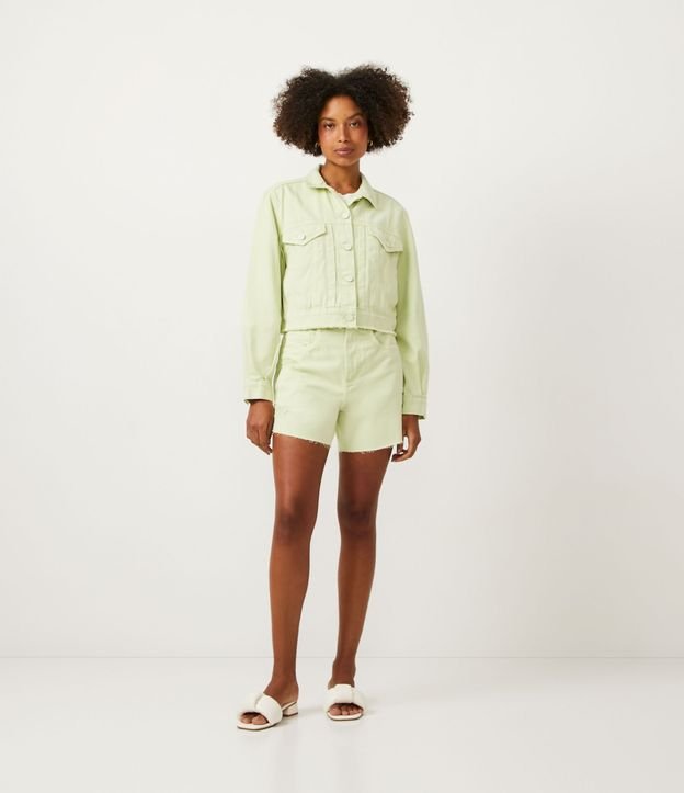 Campera en Sarga con Bolsillos Verde 2