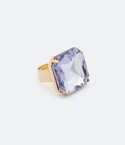 Maxi Anel em Metal com Chaton Quadrado