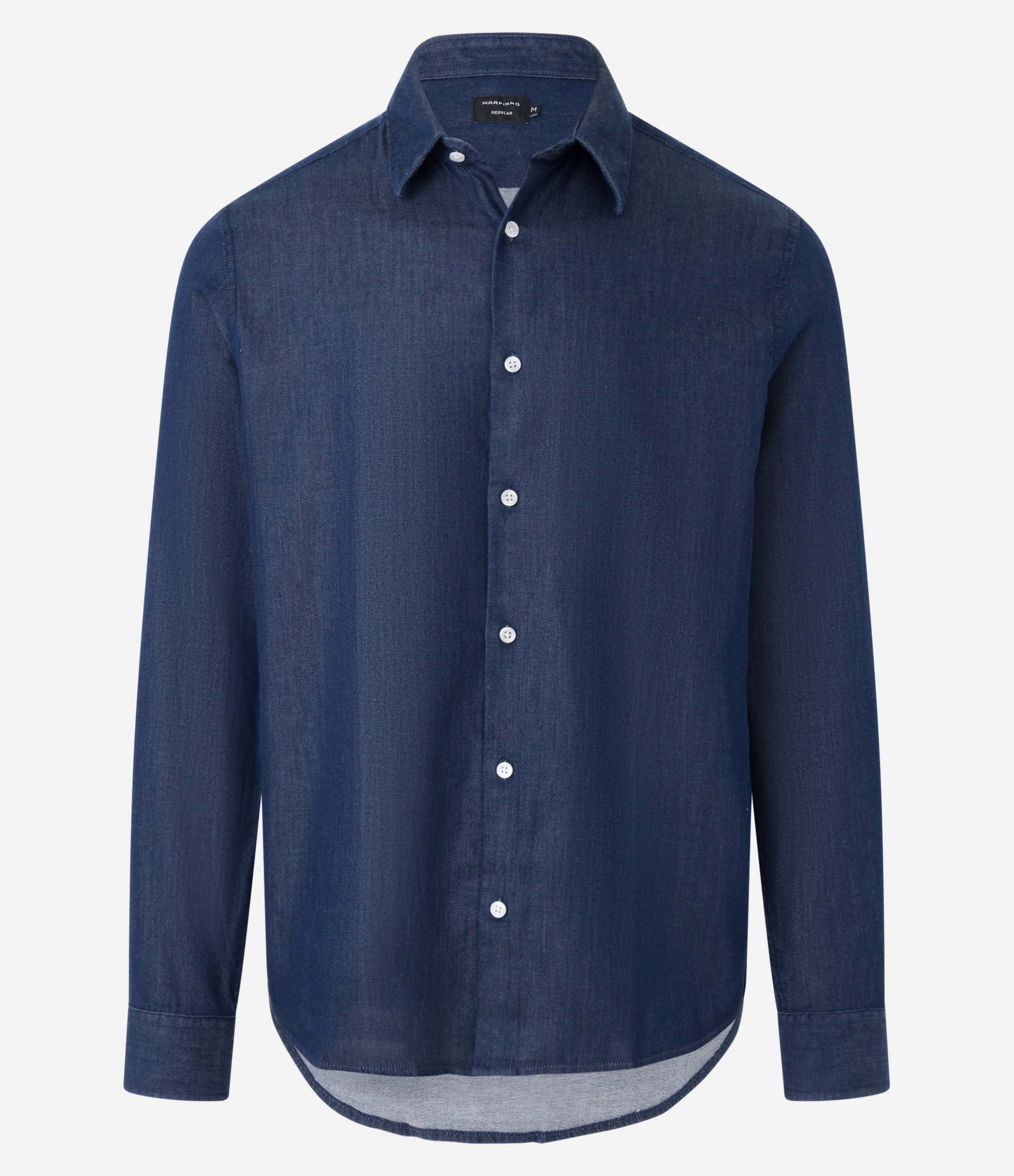 Camisa Classic em Algodão com Manga Longa Azul Marinho 5