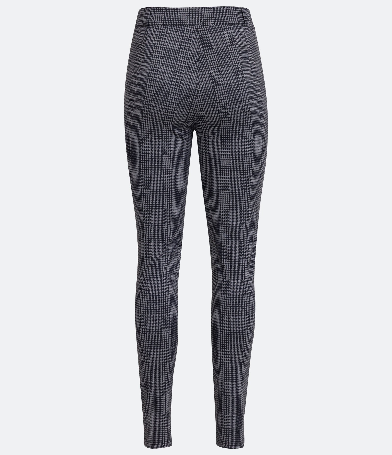 Calça Legging em Ponto Roma com Estampa Xadrez Preto 6