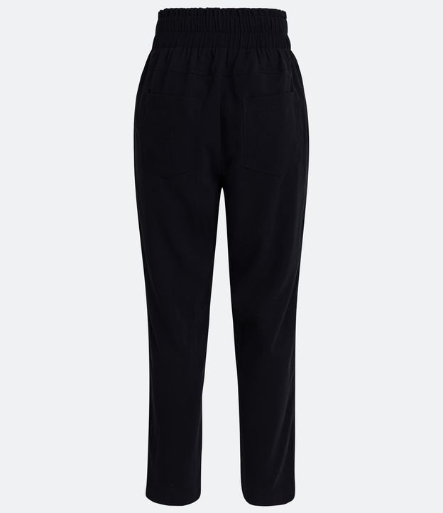 Pantalón en Lyocell con Cintura Elástica Negro 7
