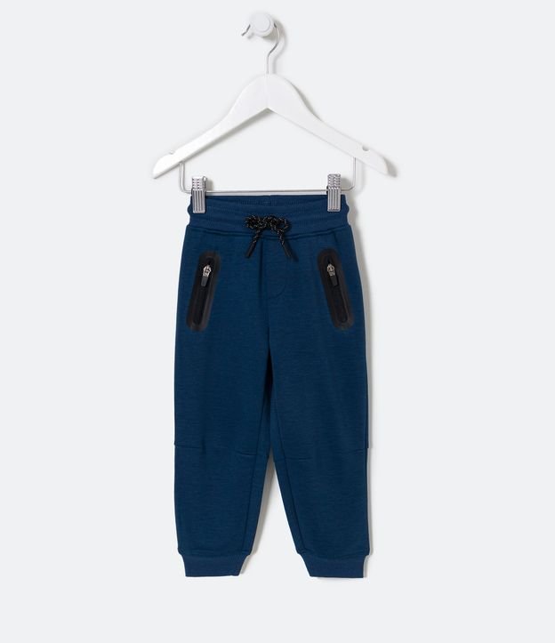 Pantalón en Algodón con Lazo en La cintura y Bolsillo - Talle 2 a 5 años Azul 1