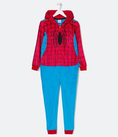 Marvel Conjunto de pijama largo Spiderman para hombre, color negro y rojo