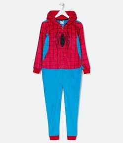 Pijama Jumper Infantil em Fleece com Estampa Homem Aranha - Tam 2 a 12 Anos