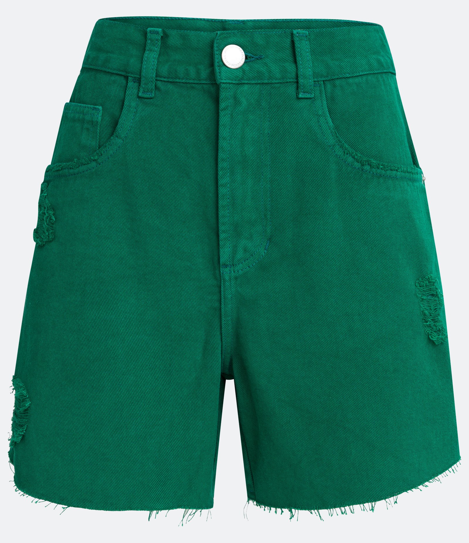 Short Boyfriend em Sarja com Puídos Verde 5