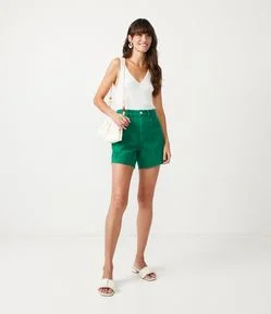 Short Boyfriend em Sarja com Puídos