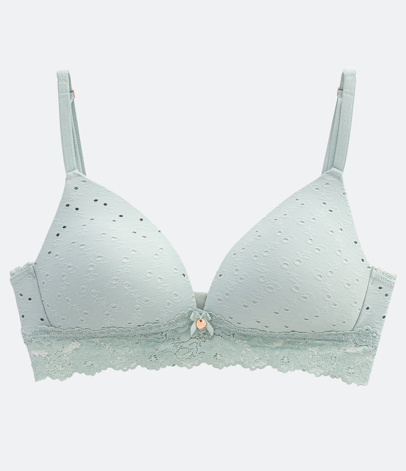 Sutiã em Microfibra Bordada com Bojo Triangular e Renda na Barra 5