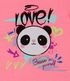 Imagem miniatura do produto Blusa Infantil en Media Malla con Estampado de Panda Grafitado - Talle 5 a 14 años Rosado 3