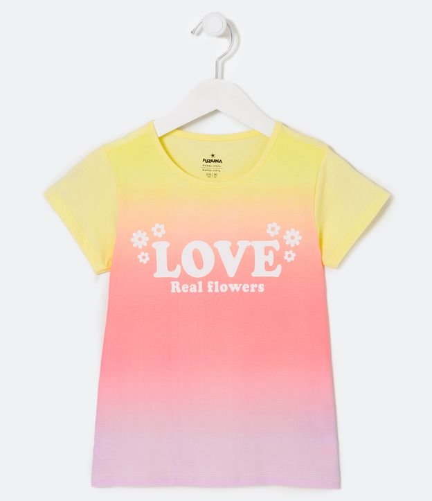 Blusa Infantil Dip Dye con Estampado Love - Talle 5 a 14 años Multicolores 1