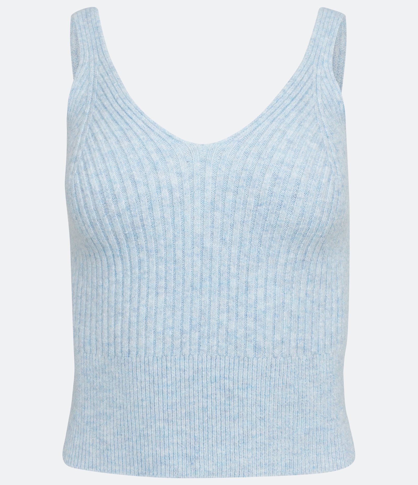 Blusa de Alça em Tricô com Textura Canelada Azul 5