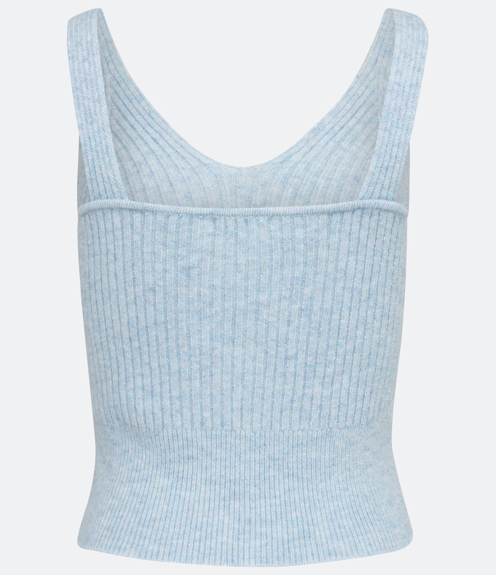 Blusa de Alça em Tricô com Textura Canelada Azul 6