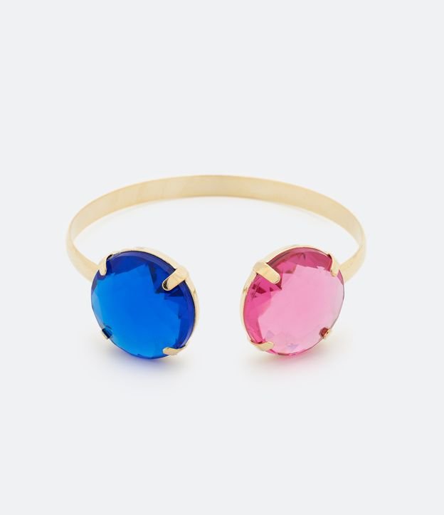 Pulsera en Metal con Chatones en las Extremidades Dorado 1
