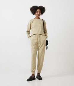 Calça Cintura Alta em Malha