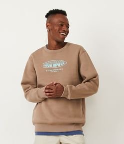 Blusão Fechado em Algodão com Estampa High Water